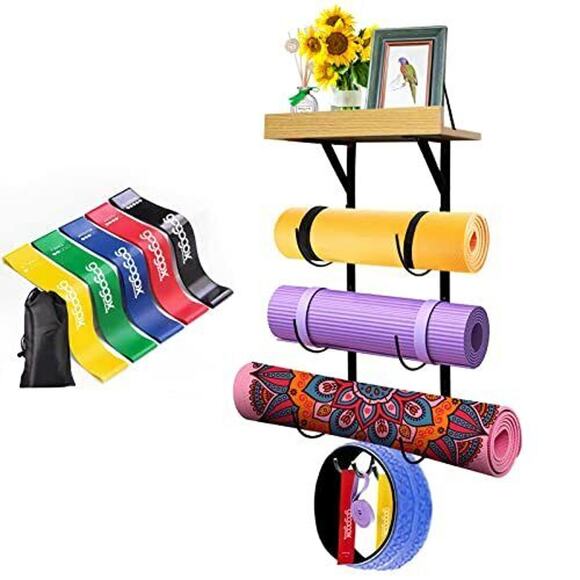 Gogogox Yoga Mat Holder – Rack with 5-Pcs Resistance Bands Set - Picture 1 of 6